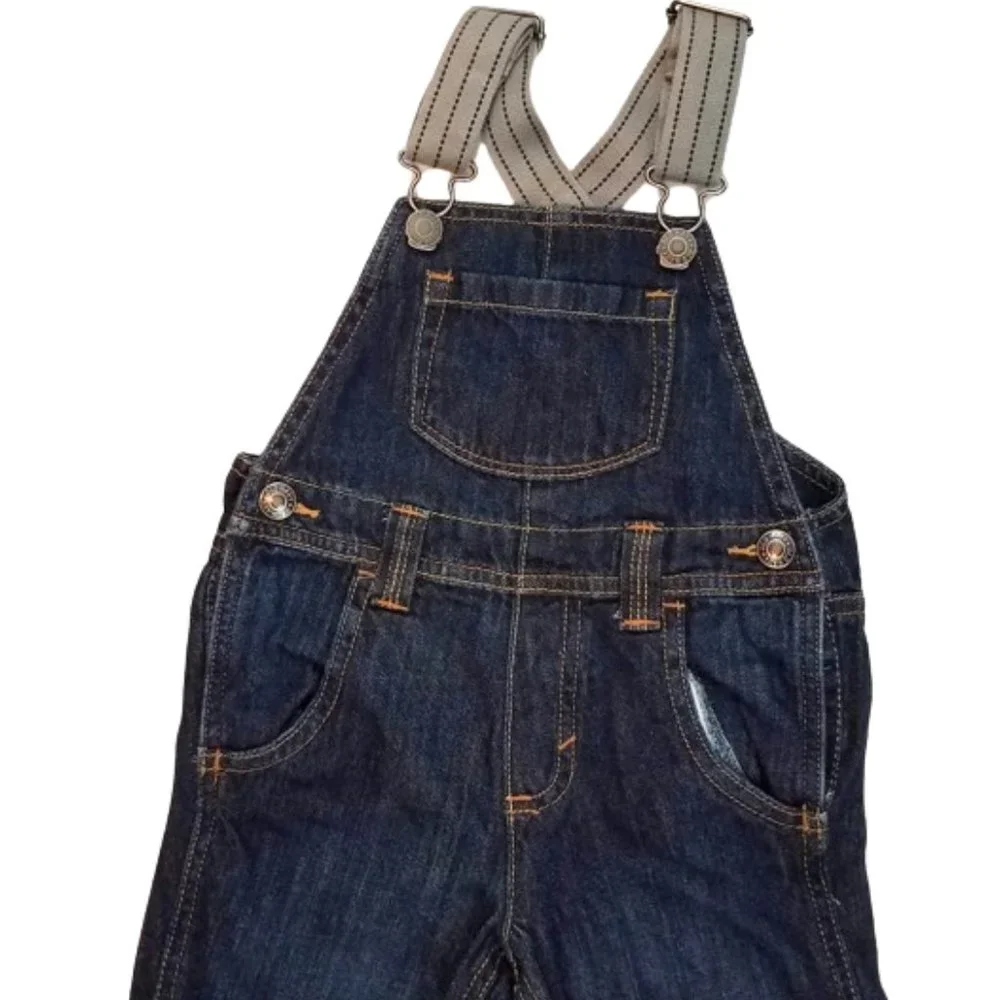 OLD NAVY Straight Droit Denim Blue Jean Bib Overalls Toddler Boys 3 T